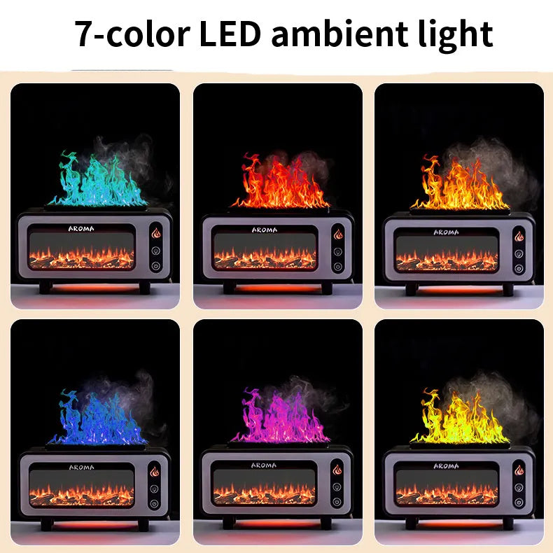 New Design Ultrasonic Flame Humidifier 200ml Simulated