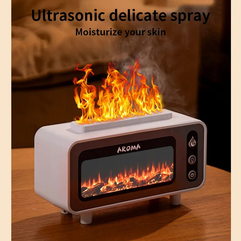 New Design Ultrasonic Flame Humidifier 200ml Simulated